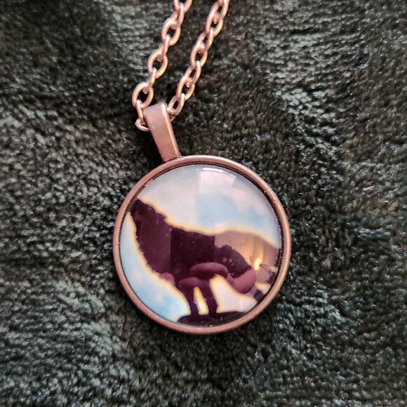 Wolf Circle Chain Necklace Gift from Author Lane Whitt - Picture 2 of 4